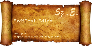 Szücsi Edina névjegykártya